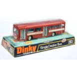 Dinky Toys 283 Single Decker Bus "Red Arrow" - Red body, pale blue interior, black base, white op...