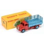 Dinky Toys 343 Dodge Produce Wagon - Red cab and chassis, mid-blue stake back and rigid hubs with...
