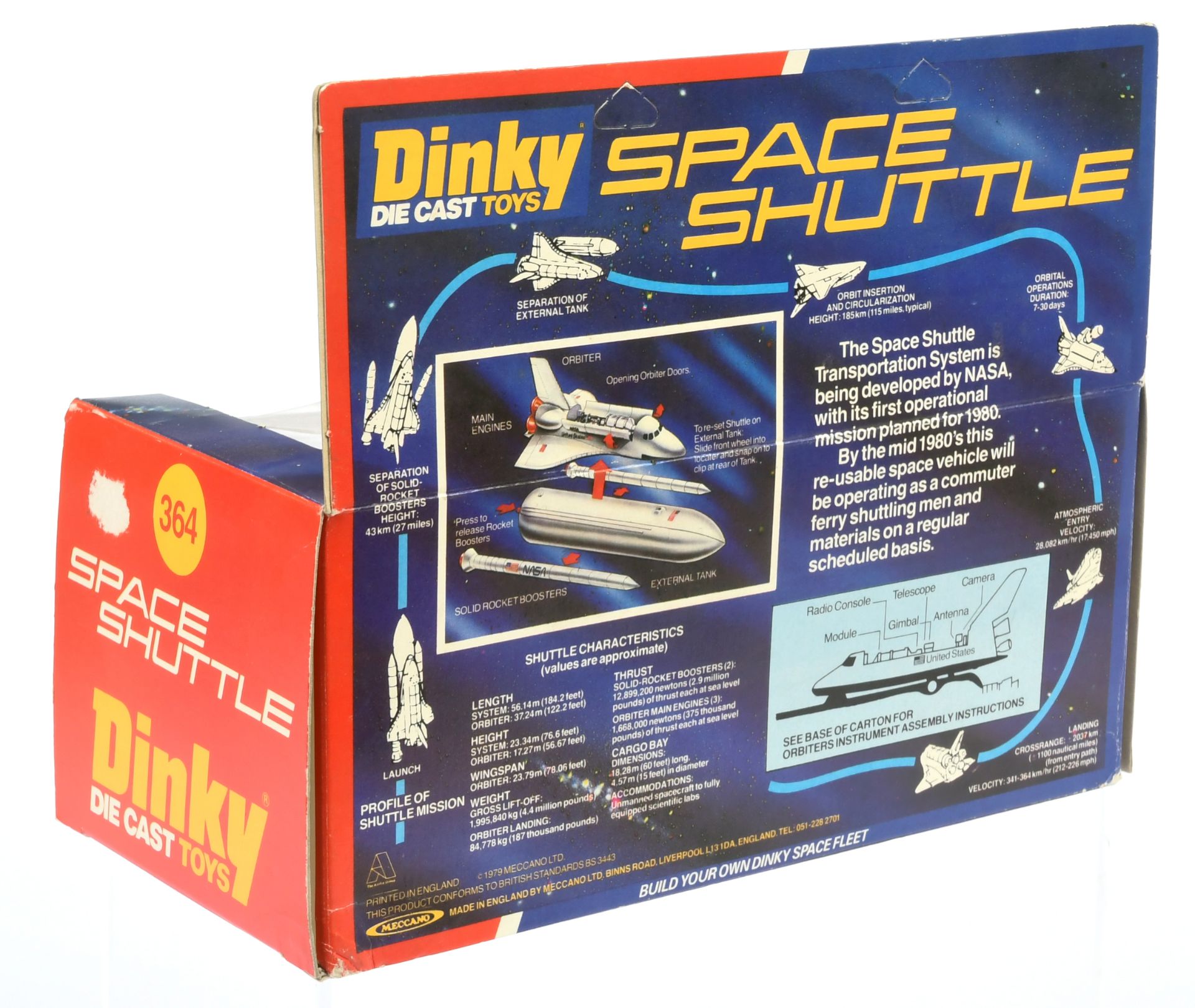 Dinky Toys 364 "NASA" Space Shuttle - White and red including booster and side tanks with Unappli... - Bild 2 aus 2