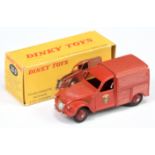 French Dinky Toys 25D Citroen Van "Fire" - Red body and convex hubs , silver 