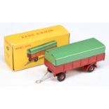 French Dinky Toys 70 Large Trailer - Dark red including convex hubs, green metal tilt, chrome dra...