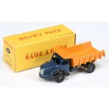 French Dinky Toys 34A Simca Tipper - Blue cab, chassis, convex and concave hubs, yellow tipper, s...