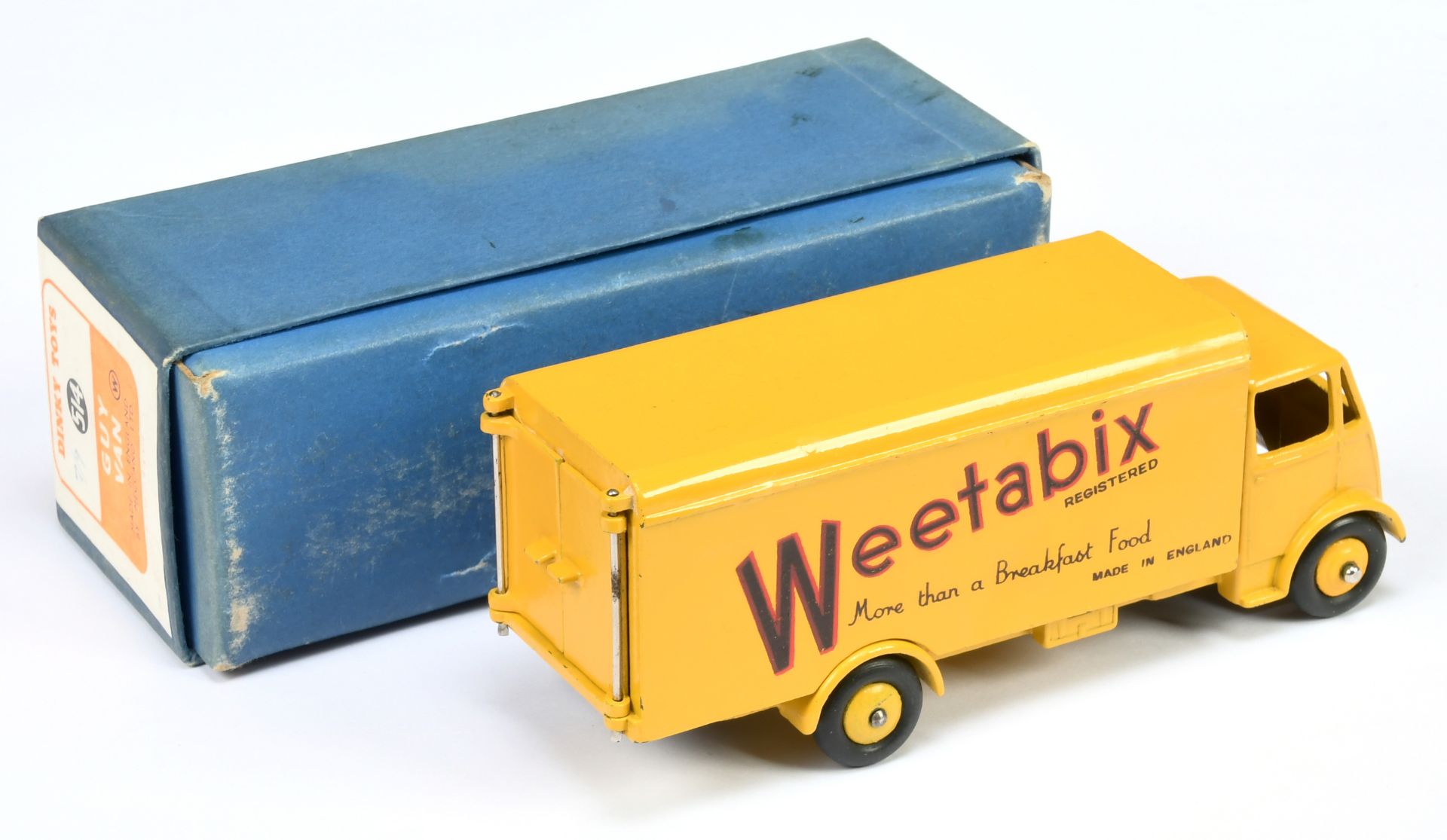 Dinky Toys 514 Guy (type 1) Van "Weetabix" - Yellow cab, chassis, back, rigid hubs and opening re... - Bild 2 aus 2