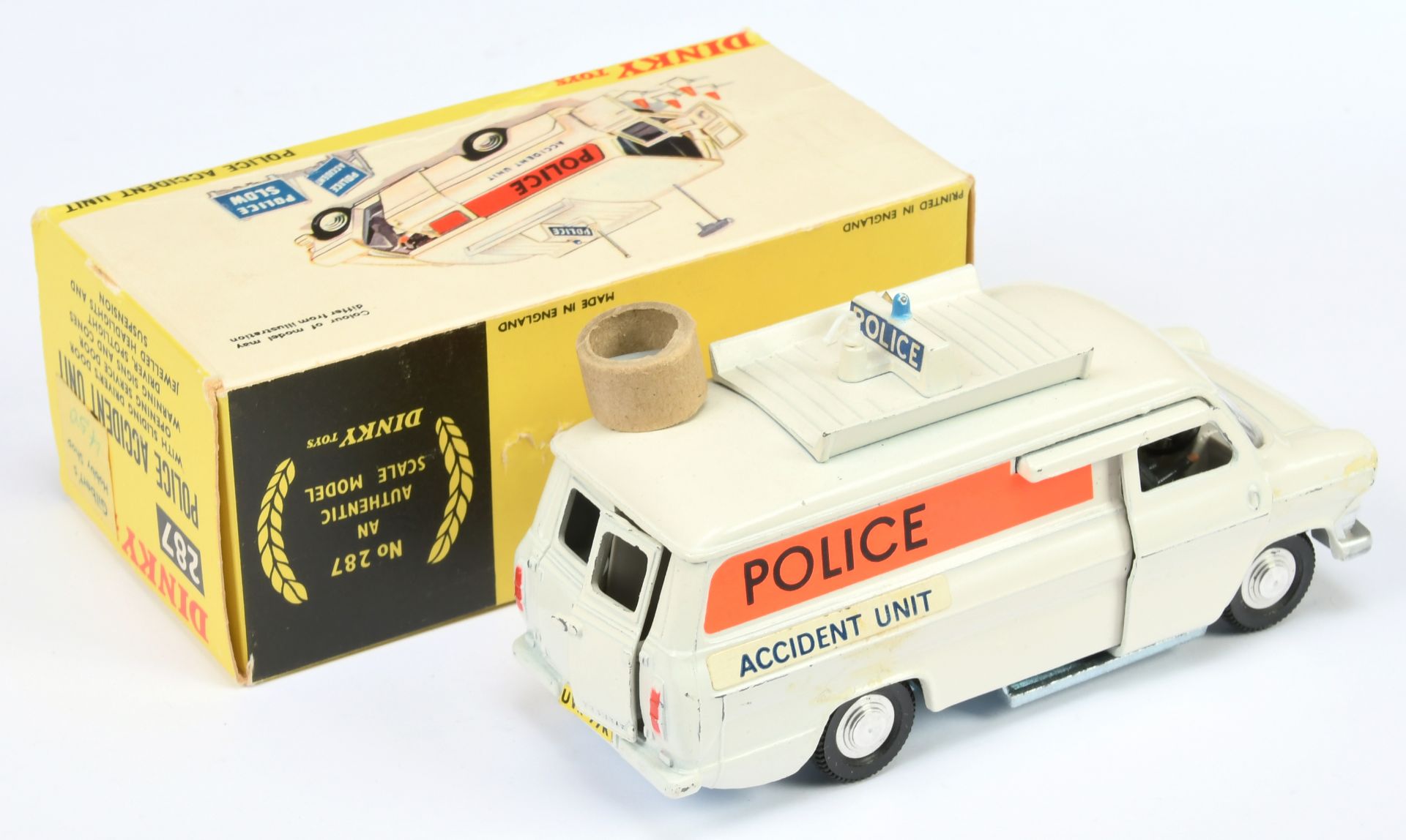 Dinky Toys 287 Ford Transit "police Accident Unit" - White body, bare metal base, grey interior w... - Image 2 of 2