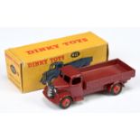 Dinky Toys 412 (30J) Austin Open back Wagon - Maroon body, chassis and back, red rigid hubs with ...