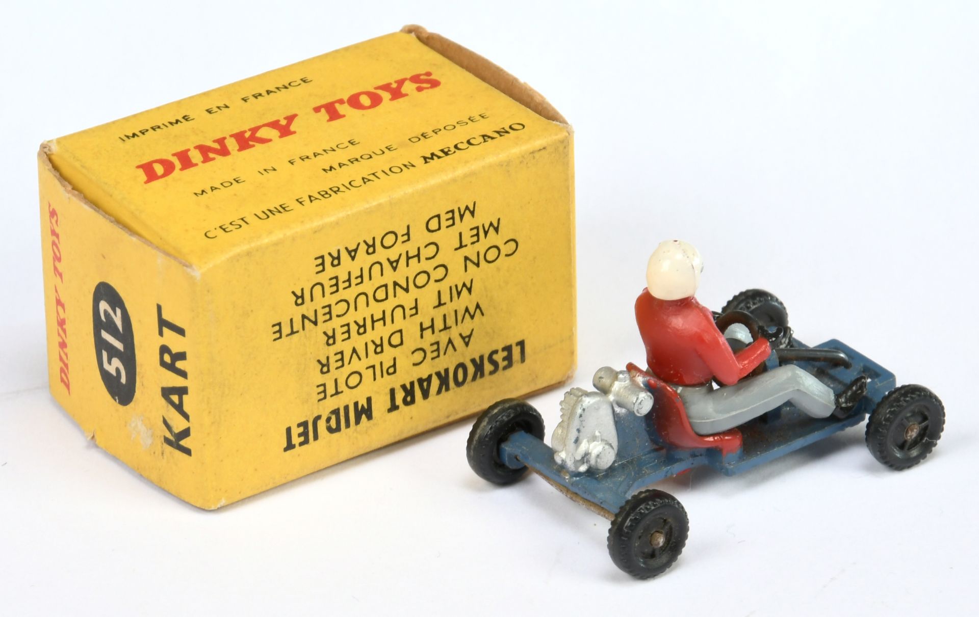 French Dinky Toys 512 Leskokart - Blue with red and grey driver, white helmet  - Image 2 of 2