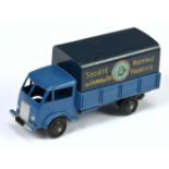 French Dinky Toys 25J Ford covered Truck " SNCF" - Blue cab and back, dark blue metal tilt, tow h...