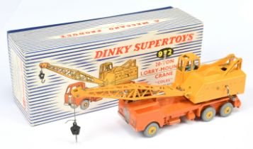 Dinky Toys 972 "Coles" Lorry Mounted Mobile Crane - Orange  cab and chassis, Deep yellow ballast ...