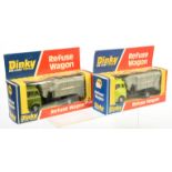 Dinky Toys  978 Bedford refuse Wagon A Pair - (1) Metallic green cab, grey back, black chassis an...