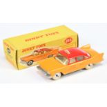 Dinky Toys 265 Plymouth Plaza "Taxi" - Yellow and red,, ivory interior, silver trim, roof box and...