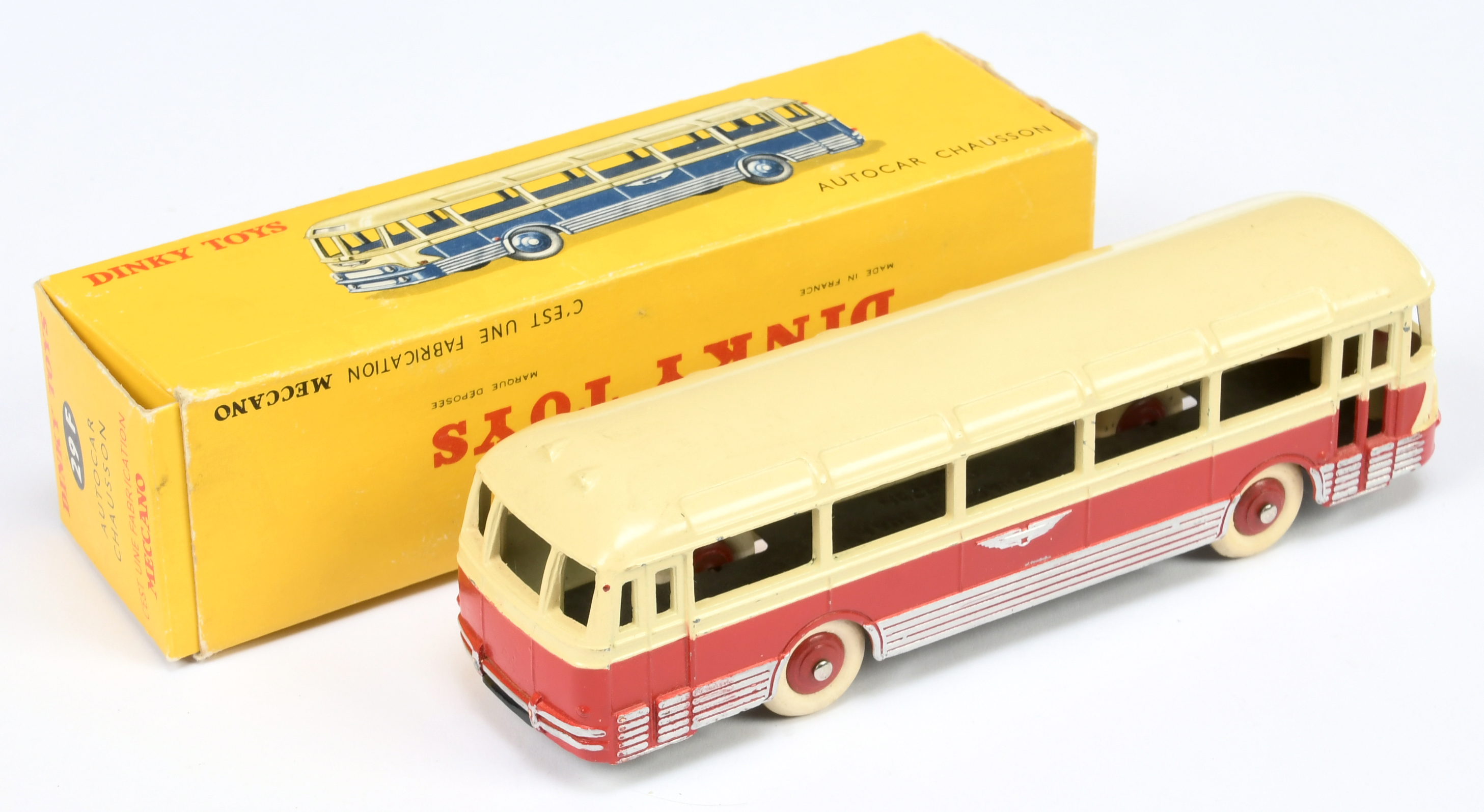 French Dinky Toys 29F Autocar Chausson - Two-Tone Cream over red  including convex hubs with whit... - Image 2 of 2