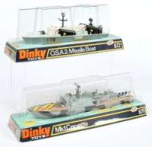 Dinky Toys 671 MK1 Corvette - Camouflage grey and black with loose yellow missiles and 672 O.S.A....
