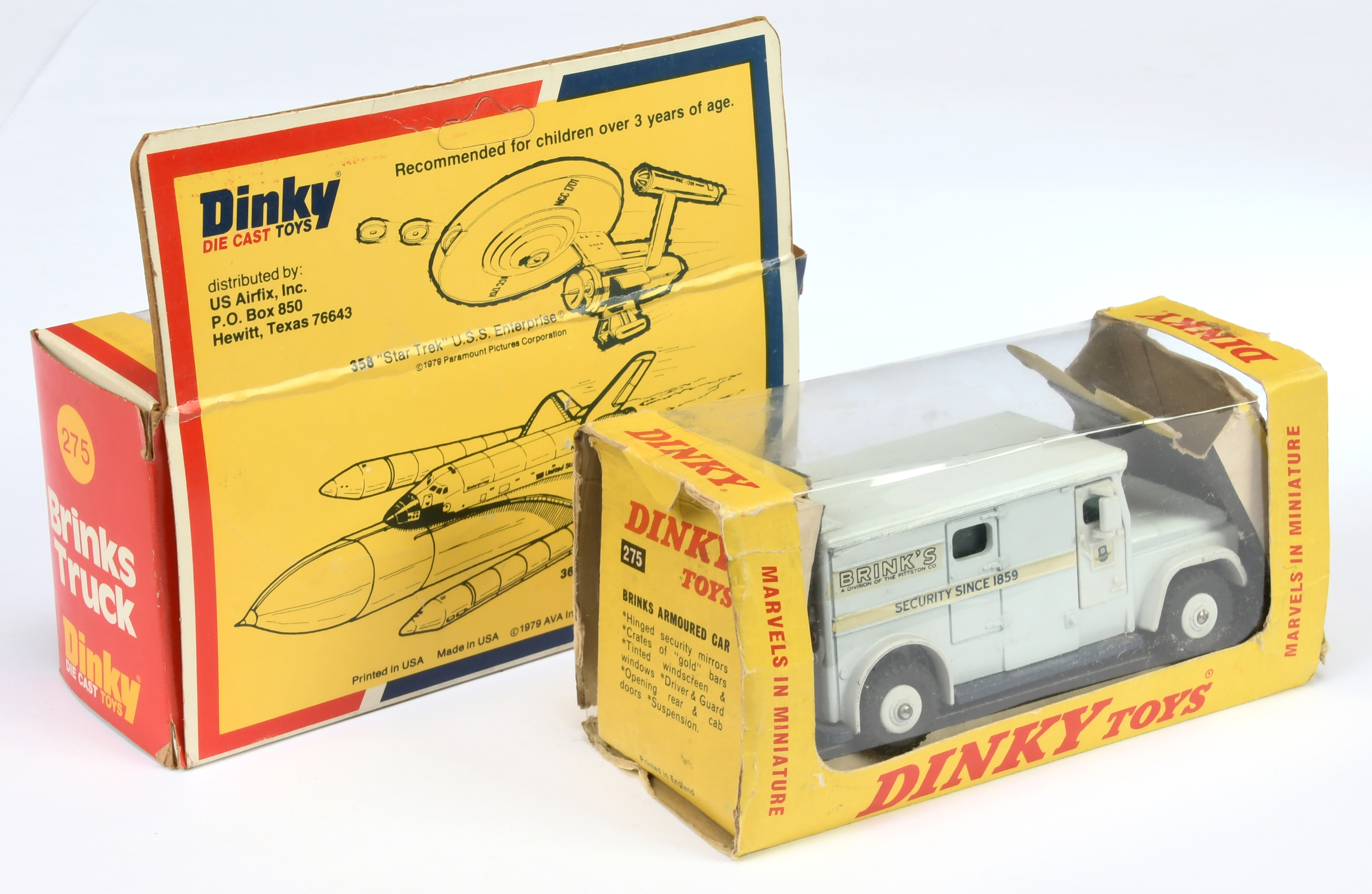 Dinky Toys 275 Brinks Armored Truck - Pale grey including roof,and plastic hubs, blue base - Image 2 of 2