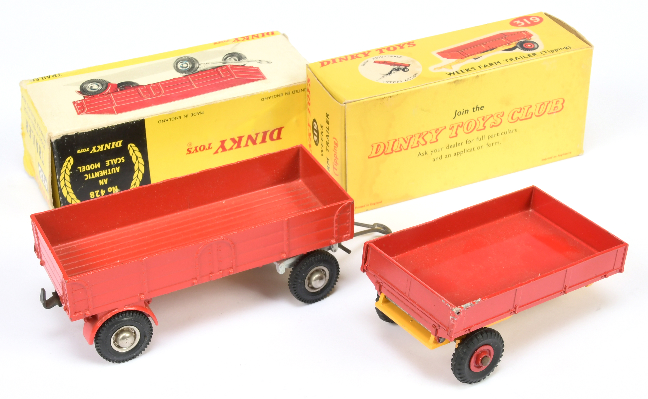 Dinky Toys A Pair - (1) 319 Weeks trailer - Yellow and red including hubs and (2) 428 large Trail... - Image 2 of 2