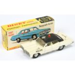 Dinky 173 Pontiac Parisienne "Police" Car - White body, black roof, off white interior with figur...