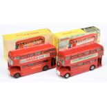 Dinky Toys 289 "London Transport" Routemaster Bus - A Pair (1) "Schweppes" - Red body and spun hu...