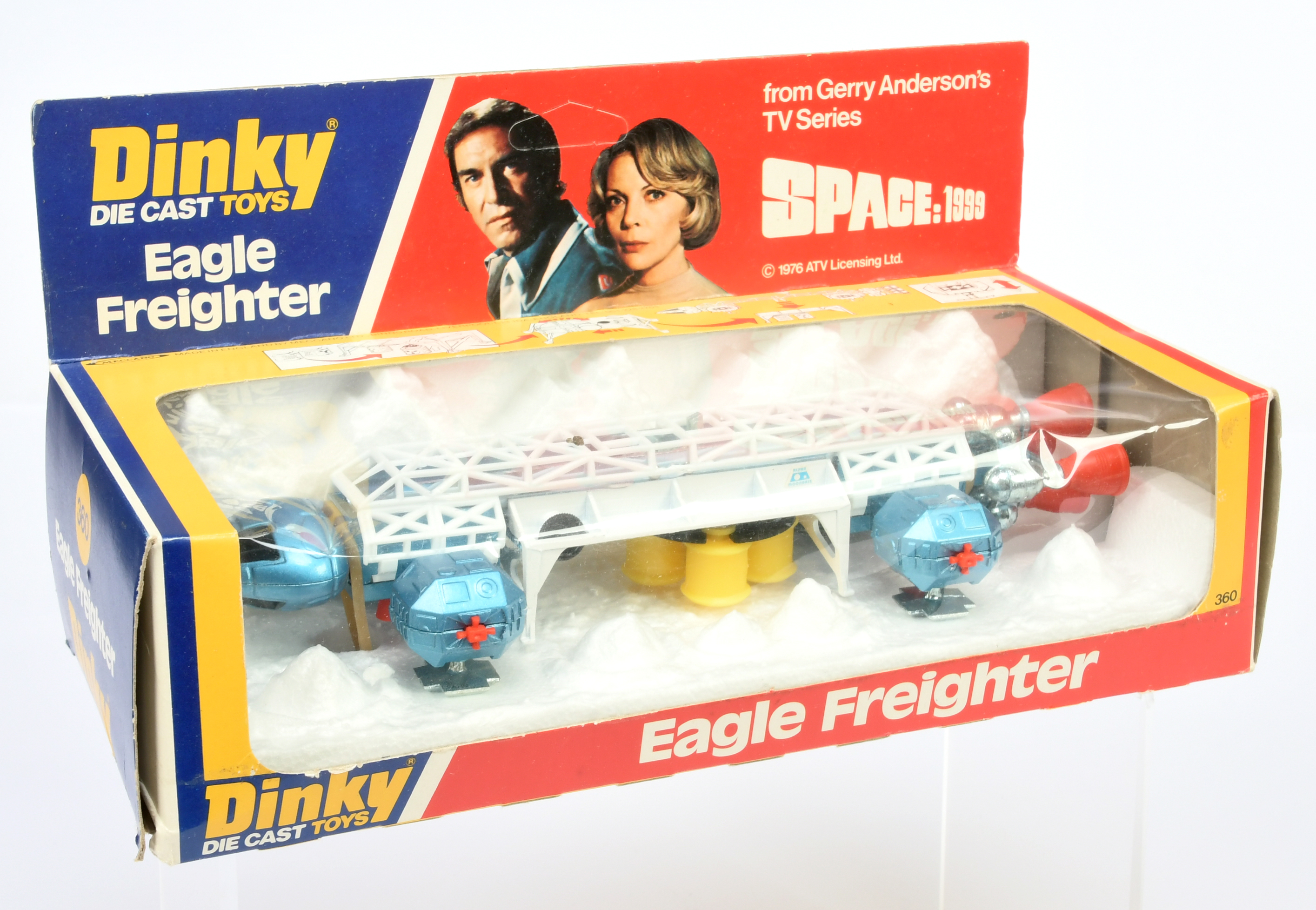 Dinky Toys 360 "Space 1999" Eagle Freighter - White, blue, red including side and rear thrusters 