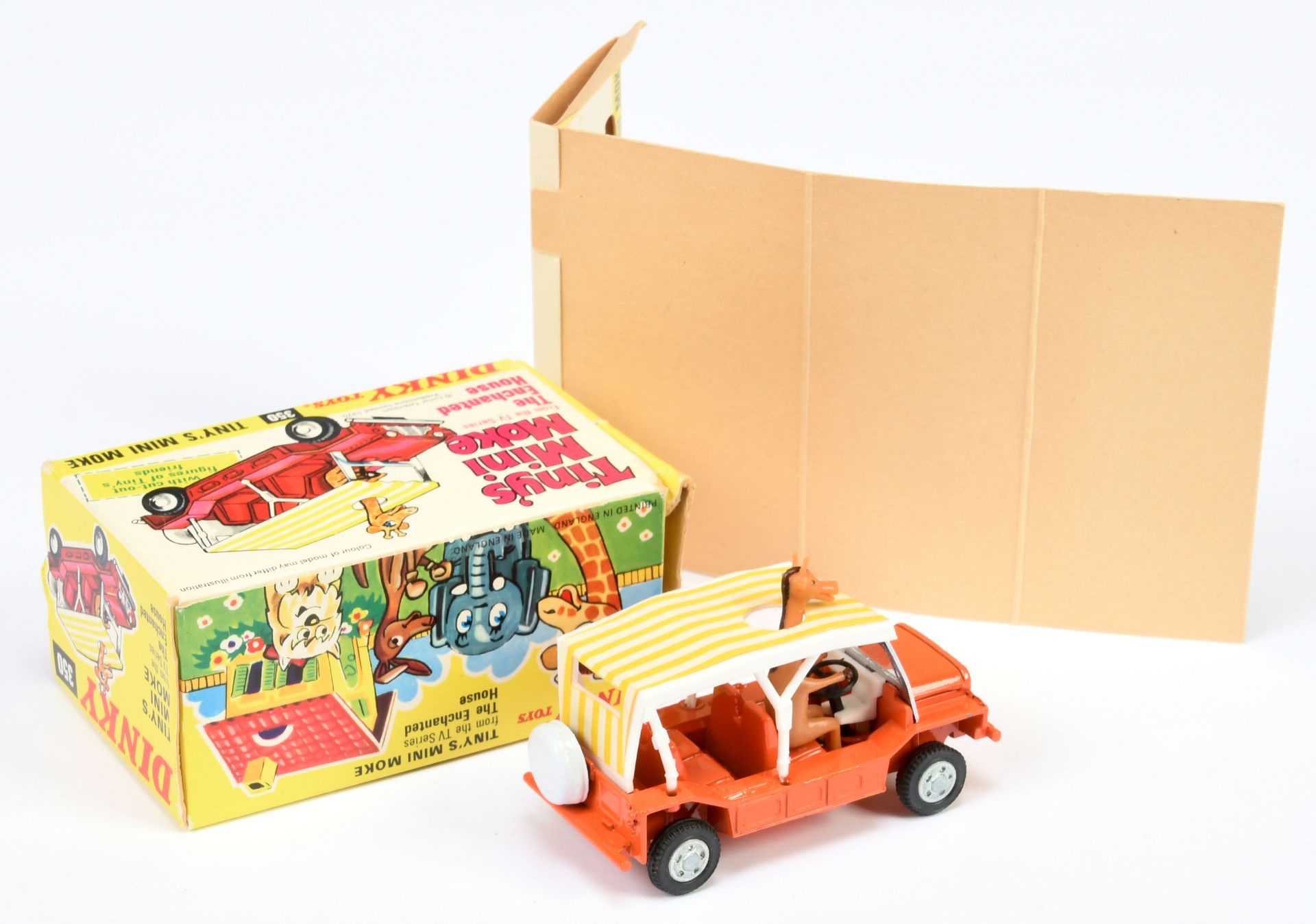 Dinky Toys 350 "Tiny's" Mini Moke from "The Enchanted House" - Orange body, silver trim, cast hub... - Image 2 of 2