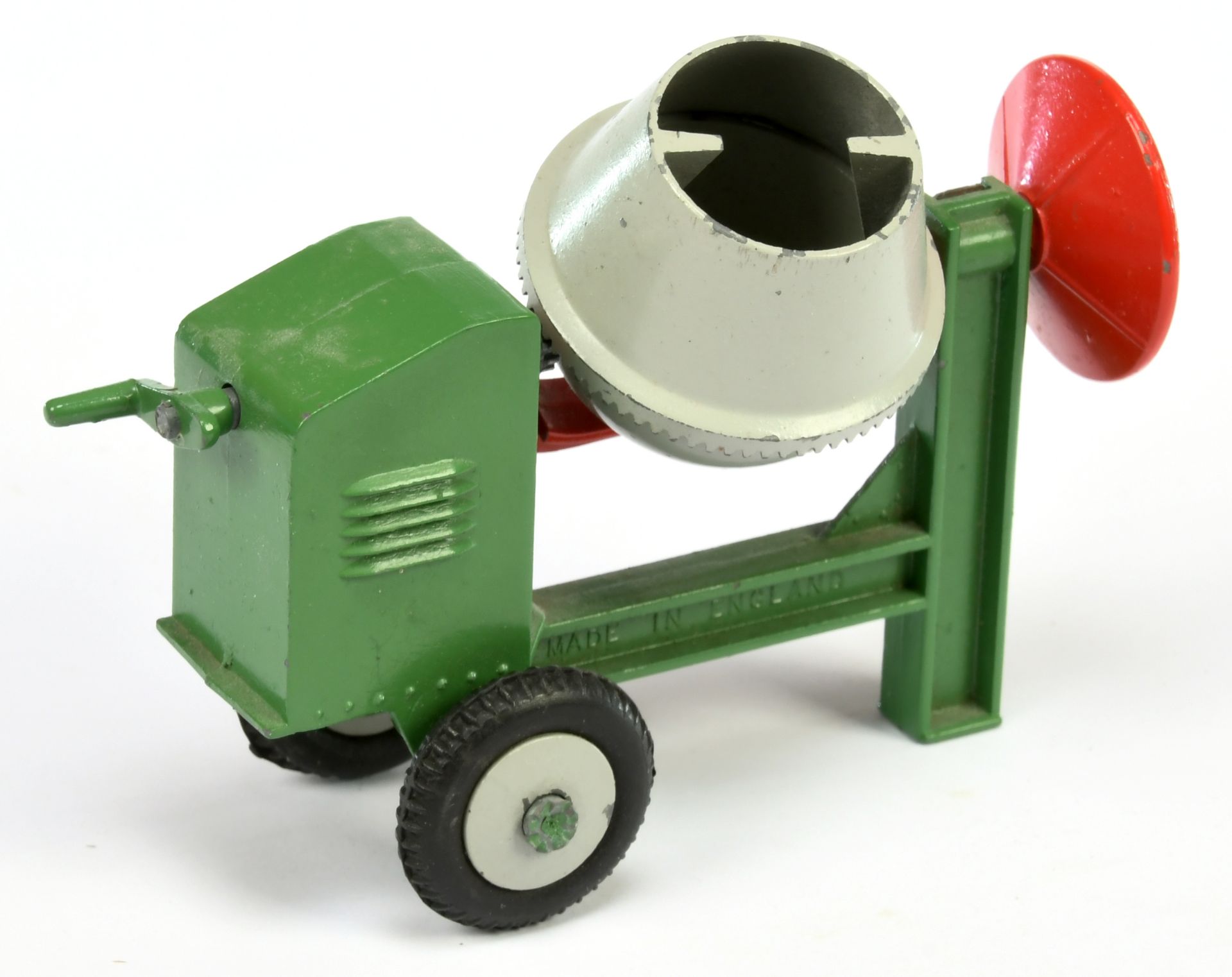 DCMT LTD Cement Mixer - Green, grey mixer and hubs, red including handle