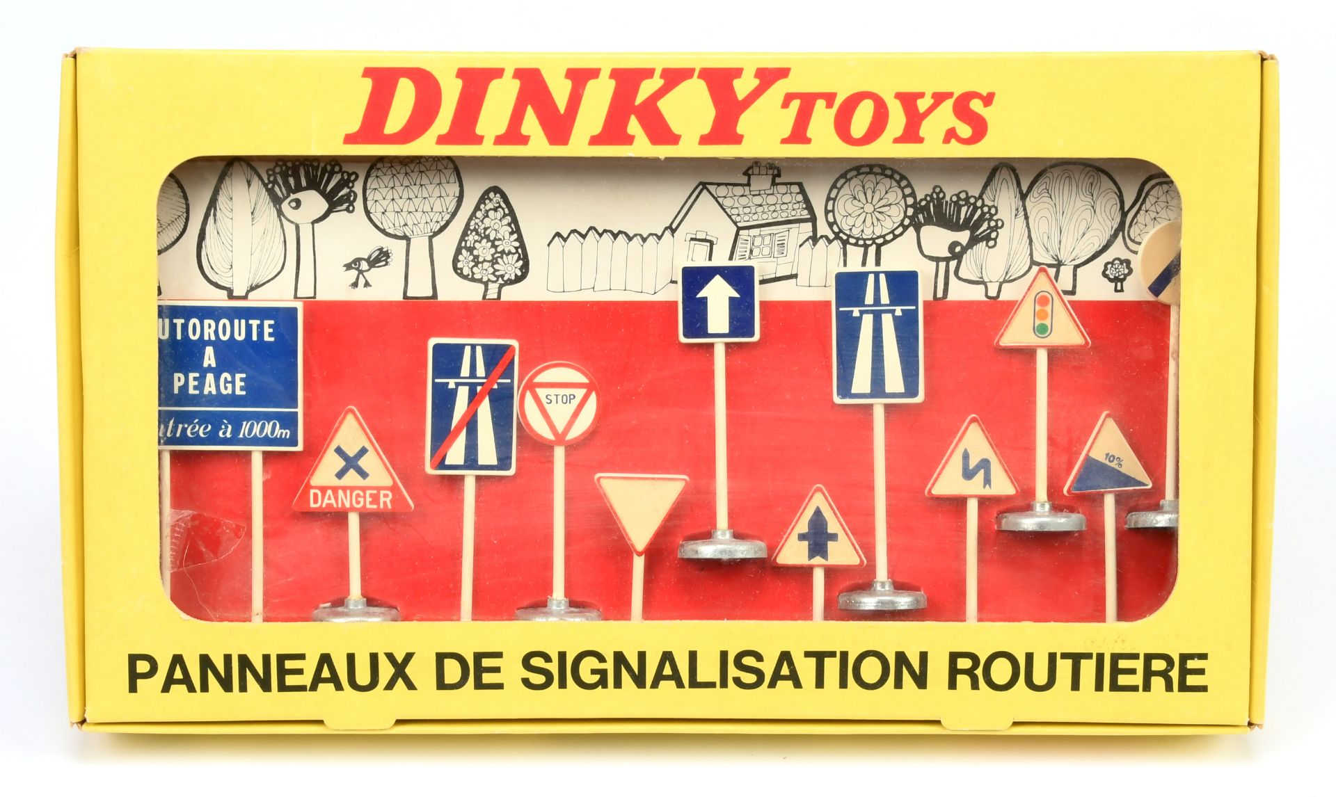 French Dinky Toys 593 "Route" road Signs - Containing 12 pieces See-Photo 
