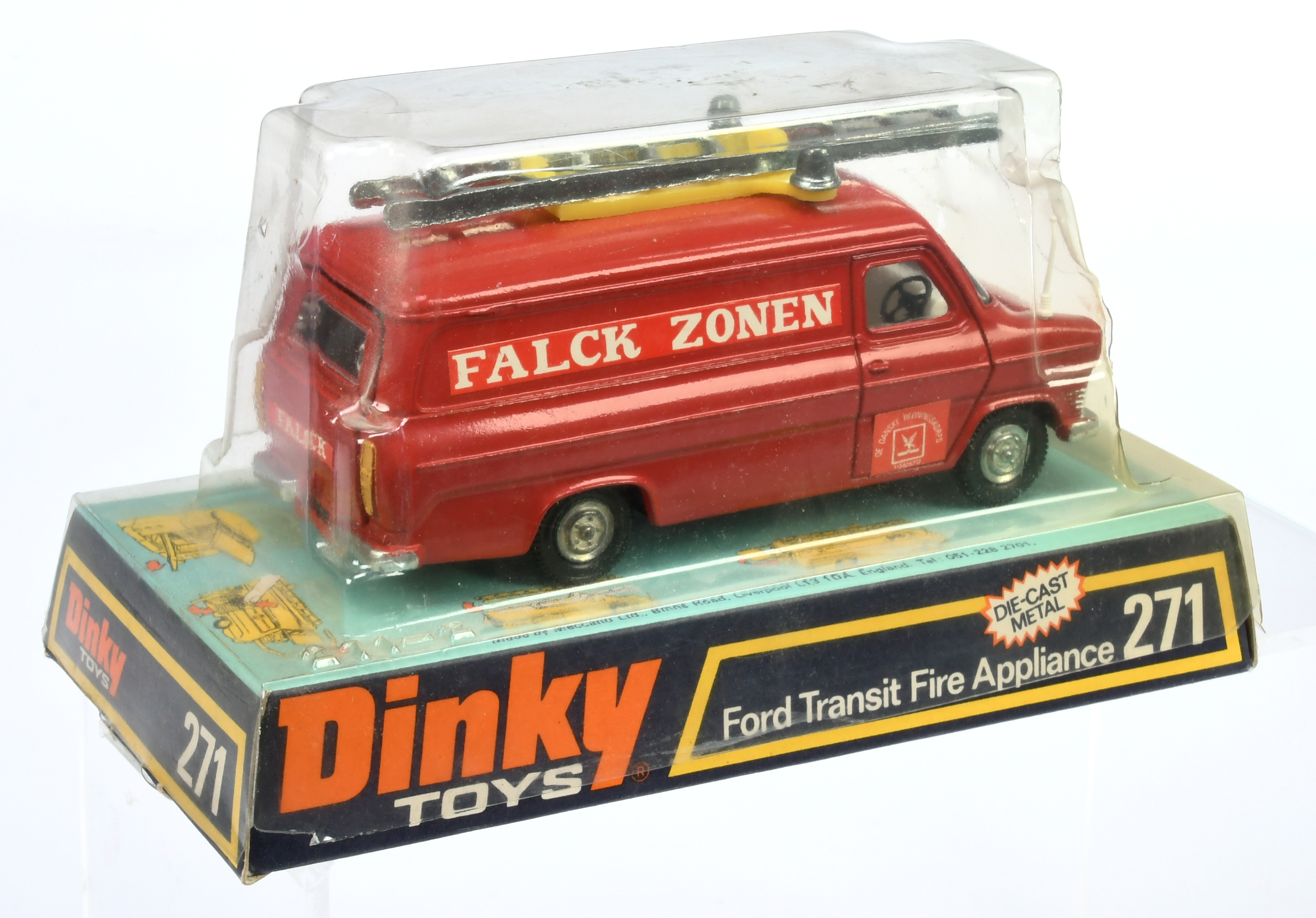 Dinky Toys 271 "Falck Zonen" Ford Transit Van - Red body, white interior and plastic aerial, blac... - Image 2 of 2