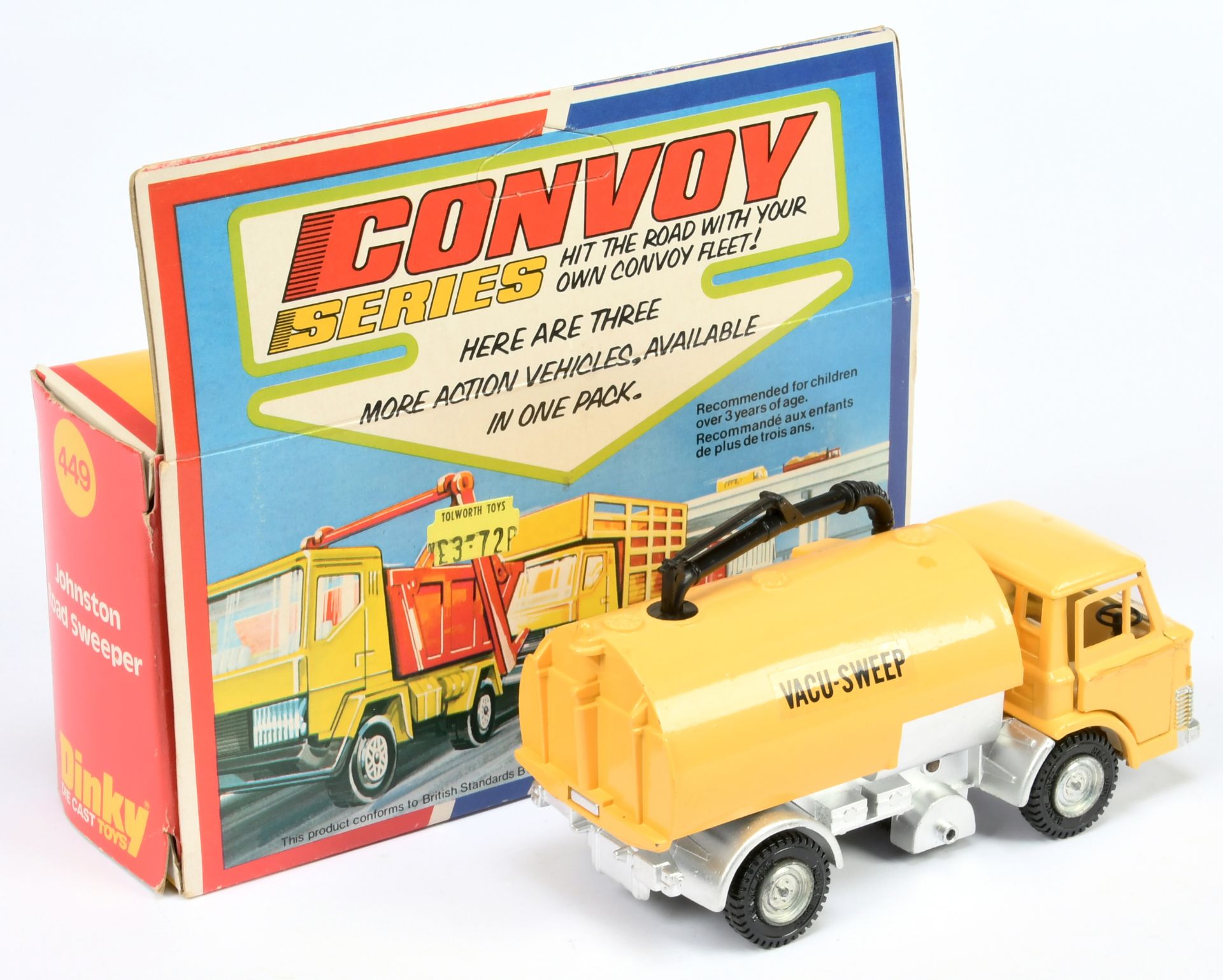 Dinky Toys  449 Ford Johnston Road Sweeper Yellow body and back, silver chassis, cream interior, ... - Image 2 of 2