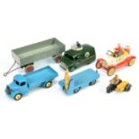 Dinky Toys Group Of 6 To Include 412 Austin Open Back Truck - Mid-blue, Bedford Van "BBC" (RE-PAI...