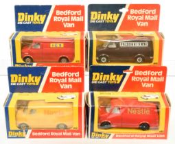 Dinky Toys 410 Bedford Promotional Vans Group Of 4 - (1) "Nestle", (2) "Whitbread", (3) "ICX" and...
