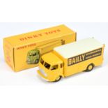 French Dinky Toys 33AN Simca Cargo Truck "Bailly" - Yellow body and convex hubs, white roof, silv...