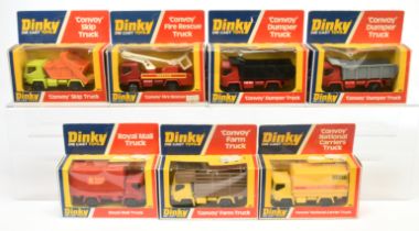 Dinky Toys Convoy Series Group of 7 To Include 380 Skip truck, 382 Dumper Truck, 385 "Royal Mail"...