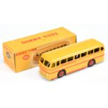 Dinky Toys 282 Duple Roadmaster Coach - Yellow, silver trim, red side flashes and rigid hubs with...