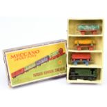 Dinky (Meccano) Pre-War 19 Mixed Goods Train set - containing Locomotive - Green and black and Wa...