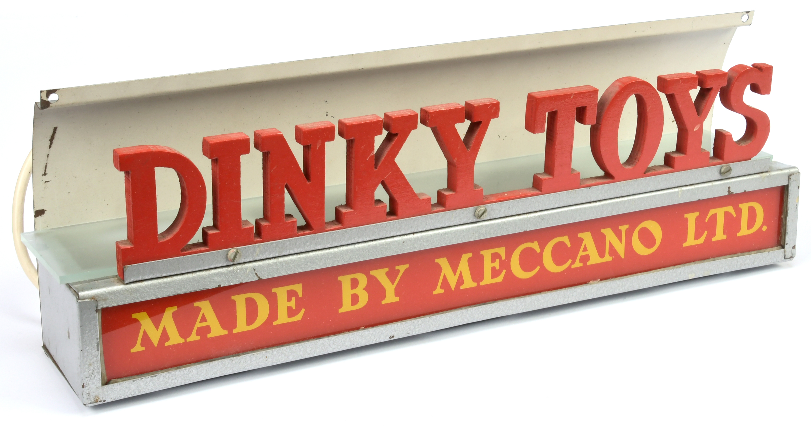 Dinky Tinplate "Dinky Toys Made by Meccano Ltd" illuminated Hanging Sign - Metal and Tinplate wit...