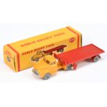 Dinky Toys Dublo 072 Bedford Articulated Flat Truck - Yellow cab with silver trailer, red trailer...