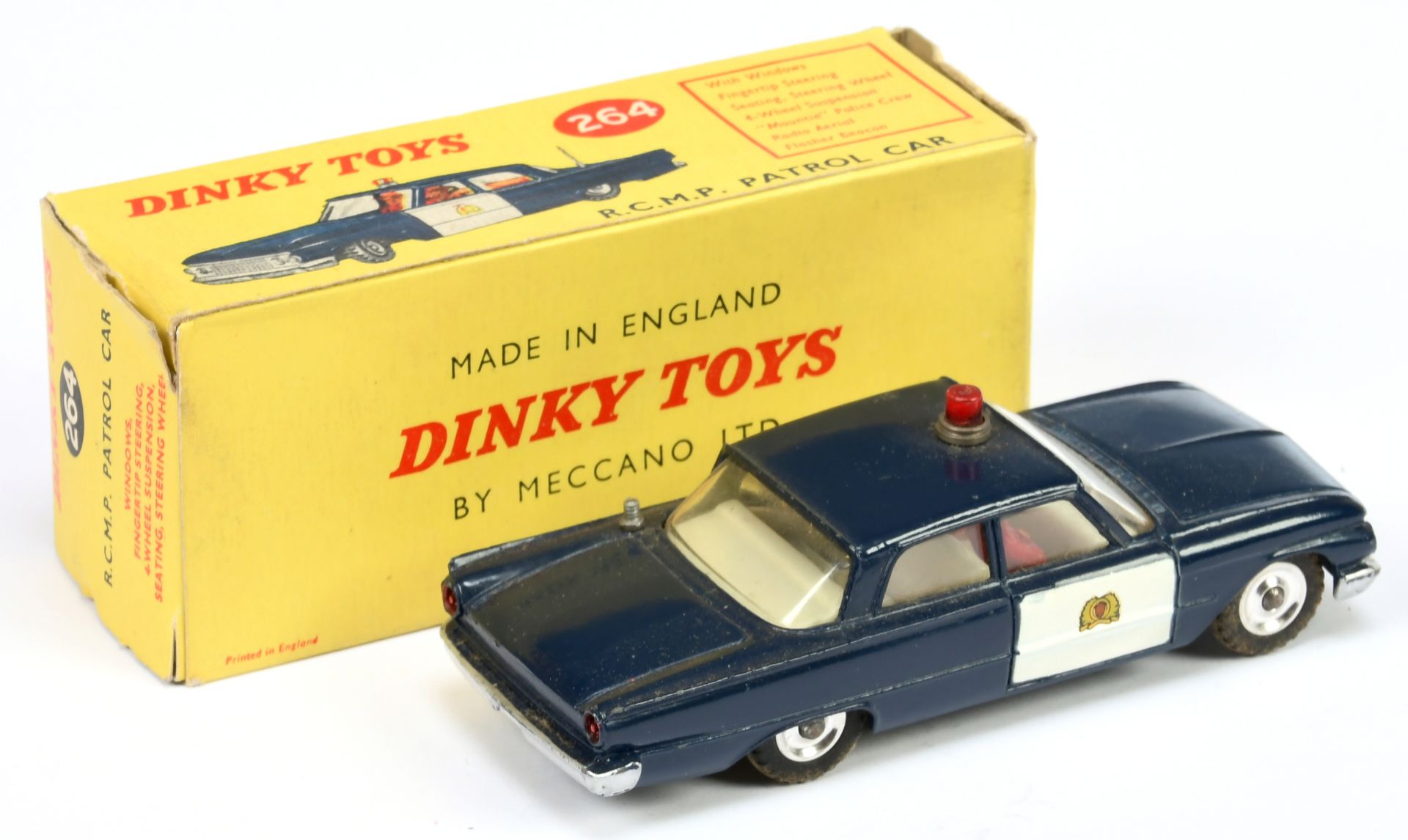 Dinky Toys 264 Ford Fairlane "RCMP" - Blue body, white door panels, off white interior with figur... - Bild 2 aus 2