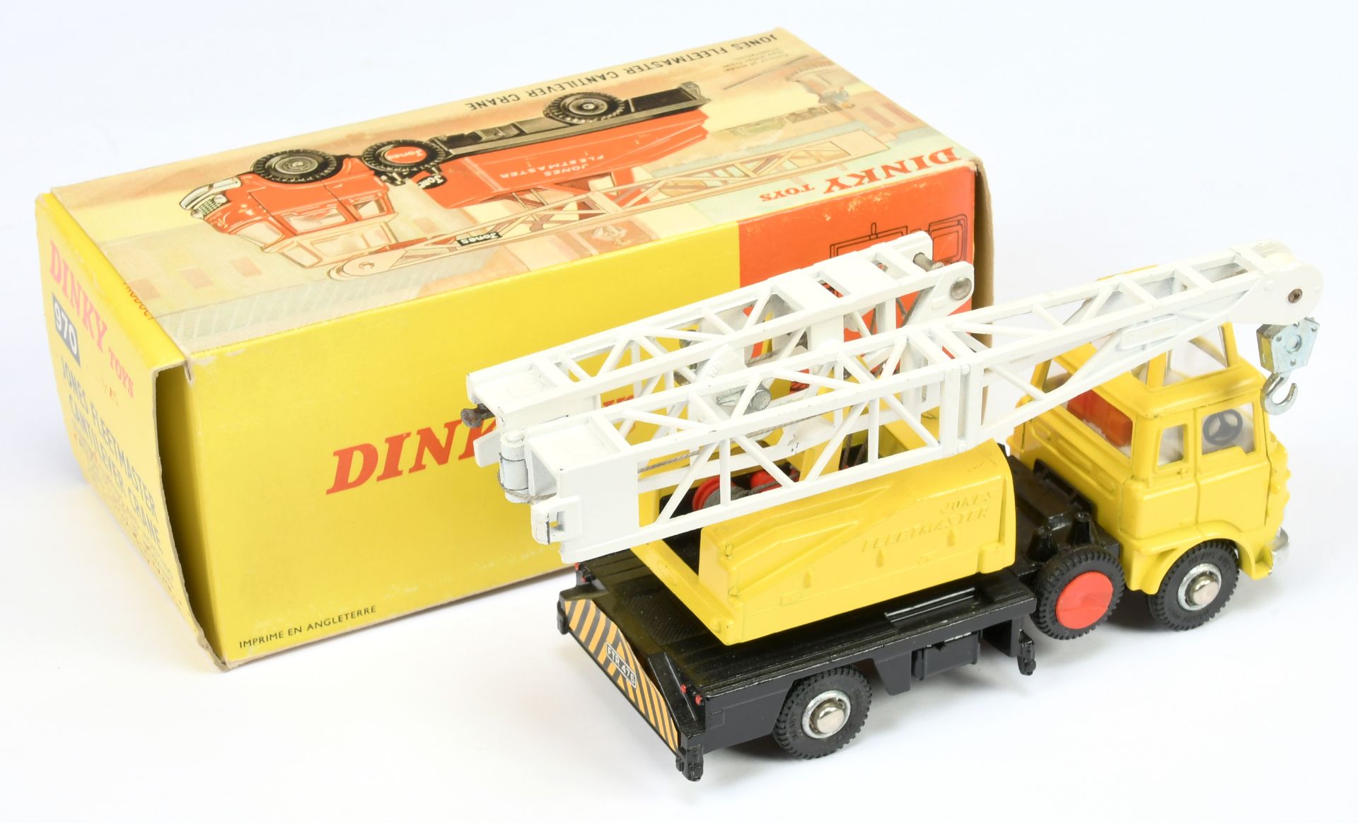 Dinky Toys 970 Jones Fleetmaster Cantilever Crane - Yellow cab and ballast, white interior and ji... - Image 2 of 2