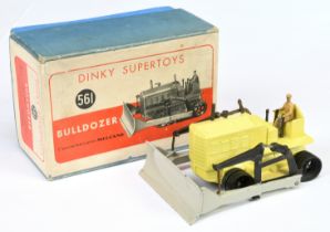 Dinky Toys 561 Blaw knox Bulldozer - Pale yellow (Lemon) body, grey blade, black arms and rollers...