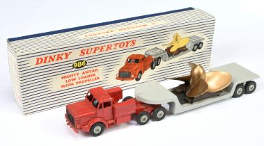 Dinky Toys 986  Mighty Antar Low Loader with Propeller Load - Red unit with black grille, light b...