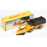 French Dinky Toys 567 Mercedes Unimog With Snow Plough - Yellow cab, body and concave hubs, brown...