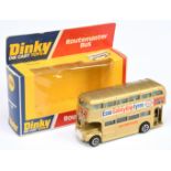Dinky Toys  289 "ESSO Safety Grip Tyres" Routemaster bus  - Gold body, blue lower interior, light...