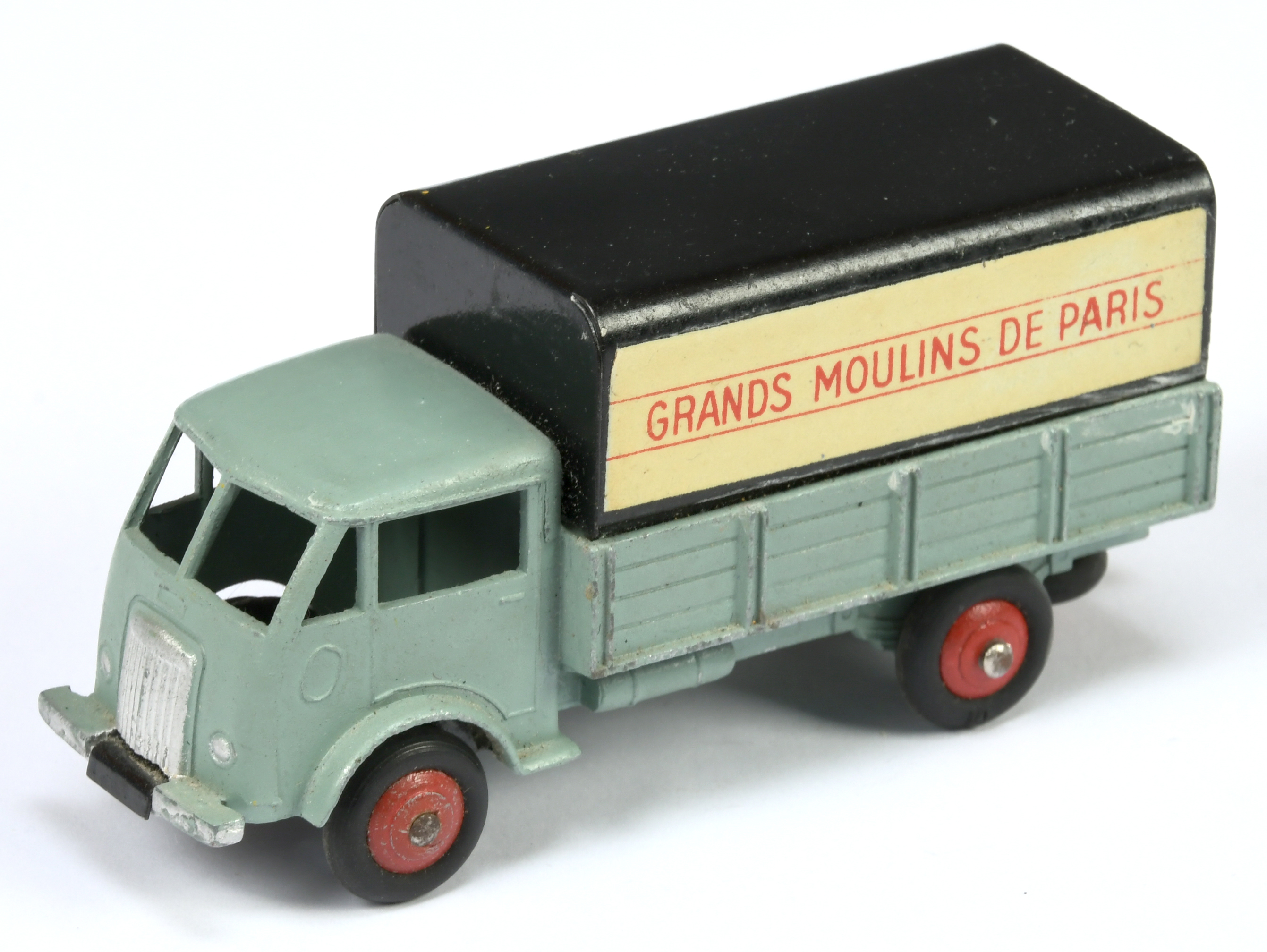 French Dinky Toys 25J Ford covered Truck " Grands Moulins DE Paris" - Grey cab and back, black me...