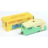 Dinky Toys 188 Four Bert Caravan - Two-Tone Cream over light green, light beige opening side door...