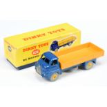 Dinky Toys 408 Big Bedford Lorry - Blue cab and chassis, deep yellow back, silver trim, bright ye...