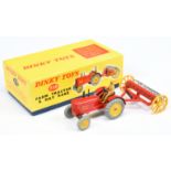 Dinky Toys 310 Farm Tractor Set - To Include Massey Harris Tractor - red body, yellow metal wheel...