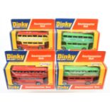 Dinky Toys  289 Routemaster buses A Group Of Code 4 issues (1) "Come To Sunny Jersey" -Red  (2) "...