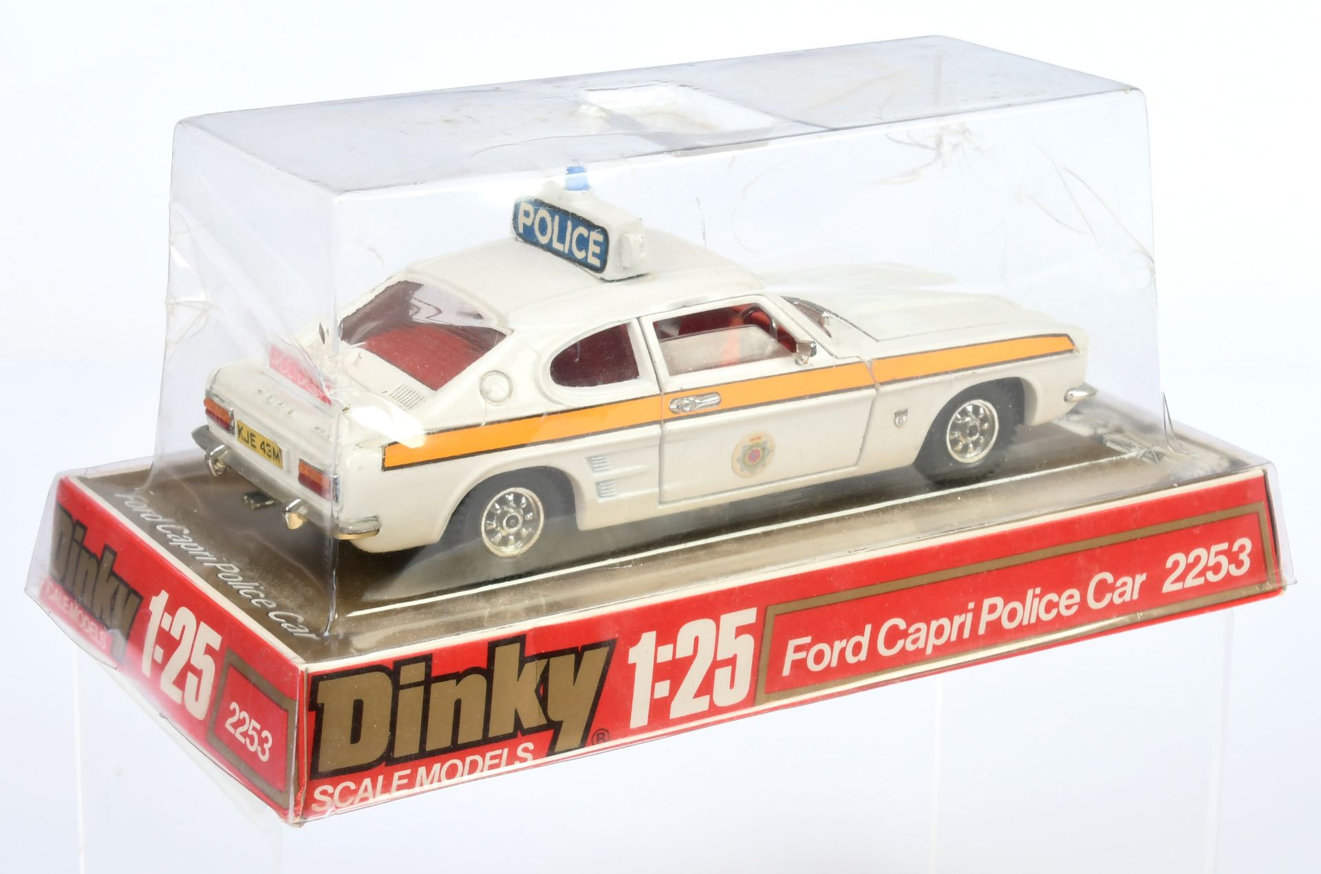 Dinky Toys 2253 (1/25th) Ford Capri "Police" - White body, red interior, chrome trim, roof box wi... - Image 2 of 2