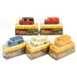 Dinky Toys 410 Bedford Promotional Vans  Group Of 5 -  (1)  "Royal Mail", (2) "John Menzies", (3)...