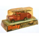 Dinky Toys 282 "Falck" Land Rover - Red body, white interior, blue solid roof lights, silver fron...