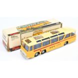 Dinky Toys 961 Vega Major Coach "PTT - Swiss Postal" - Yellow, cream roof, dark blue interior, si...