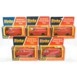 Dinky Toys 410 Bedford Promotional Vans Group Of 5 - (1) " Manchester Fire Brigade", (2) "Royal M...